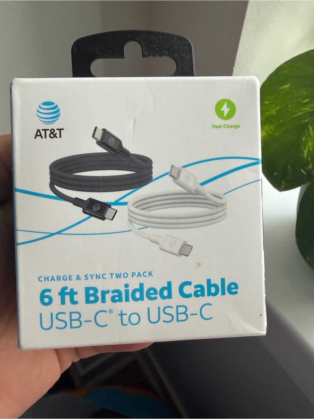 6 ft Braided USB-C to USB-C Cable Two-Pack - Black & White